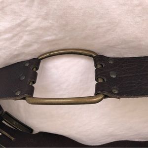 Antoniazzi wide brown leather belt with metal.